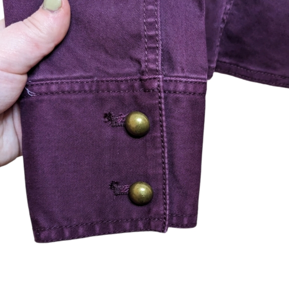 White House Black Market Mulberry Brandy Wine Military Style Jacket XS 💜✨ - Picture 7 of 11